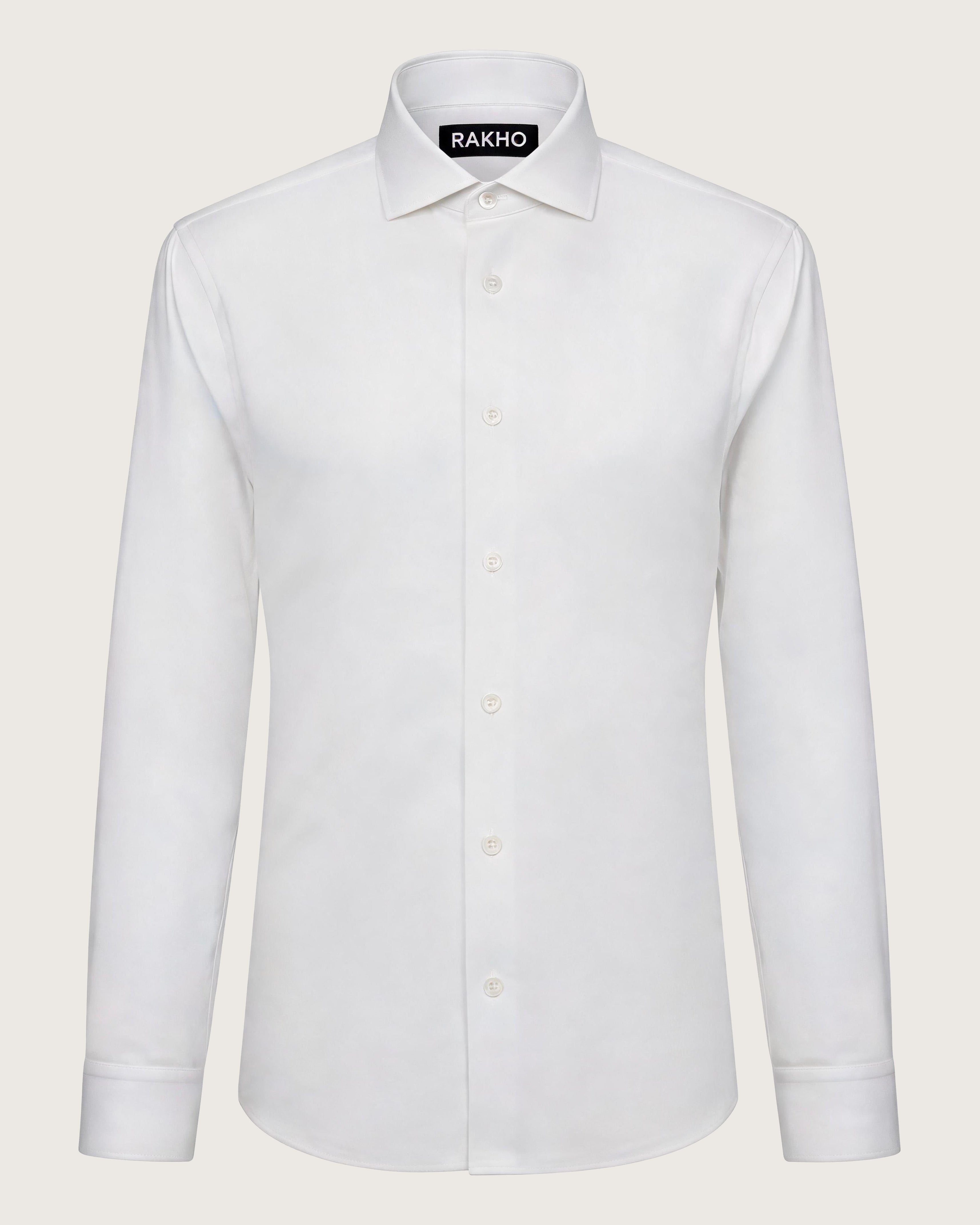 Classic White Standard Collar Shirt - main product image #ECE9E4 background